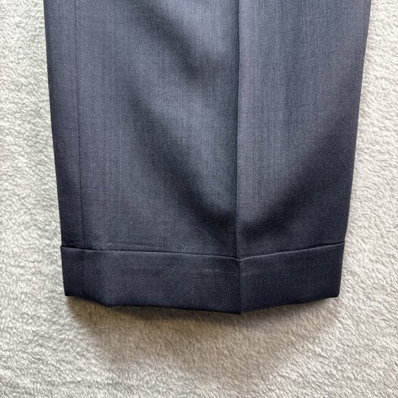 VTG Hickey Freeman By Nordstrom 2 Piece Suit Navy 100% Wool USA Union Made 46 R - Picture 13 of 16